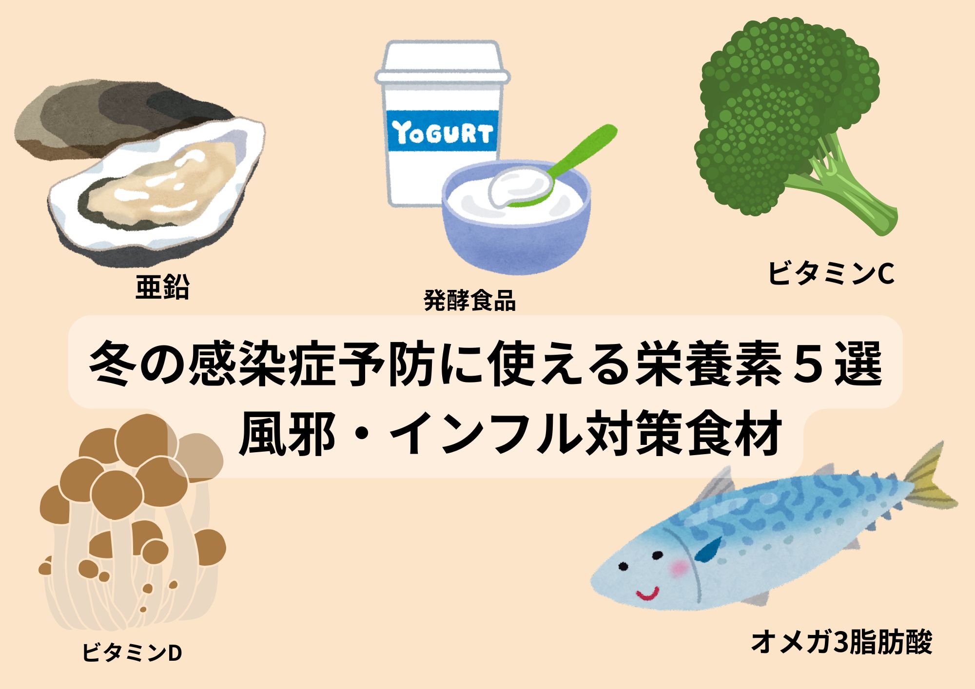 冬の感染症予防に使える栄養素５選　風邪・インフル対策食材